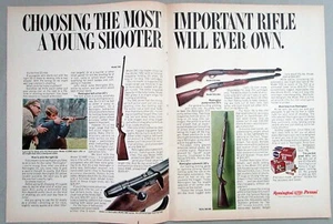 Remington 581 552 572 1969 y nailon 66 MB rifle original 2 páginas anuncio impreso en color - Imagen 1 de 1