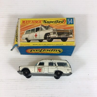 Vintage Boxed Matchbox Superfast No.54 Mercedes  Ambulance A/F 7.5cm In Length - Image 1 of 4