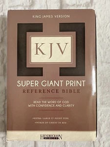 KJV Super Giant Print Reference Bible-Black Imitation Leather - Imagen 1 de 4