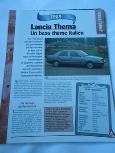Lancia Thema 1985 Fiche Technique Auto - Picture 1 of 1