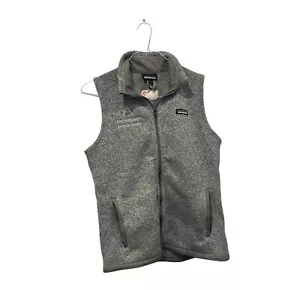 Patagonia Women’s Better Sweater Grey Vest Fleece Full Zip Company Logo Size L - Picture 1 of 5