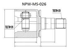 JOINT SET, DRIVE SHAFT/INTERIOR MITSUBISHI PAJERO-04, PAJERO SPORT K94/K96-06