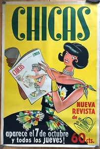 ADVERTISING POSTER GUILLERMO DIVITO CHICAS BARBIES ARGENTINA MINT 1948 - Picture 1 of 4