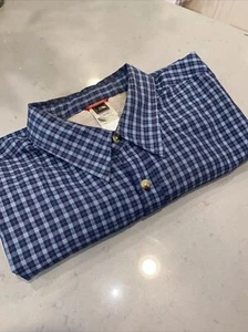 The North Face TNF Plaid Mesh Lined Nylon Button Down Hiking Shirt Mens 2XL - Picture 1 of 3