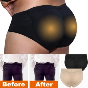 Mens Padded Underwear Boxers Briefs Butt Lifter Hip Enhancer Shorts Pants Shaper - Picture 1 of 25