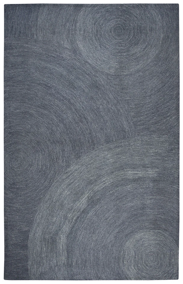 Rizzy Rugs Gray Circles Single Color Rounds Contemporary Area Rug Solid BR801A - Image 1 of 4
