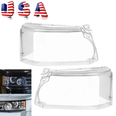 Pair Headlight Headlamp Lens Cover For Land Rover Range Rover Sport 2010-2013 - Imagem 1 de 4
