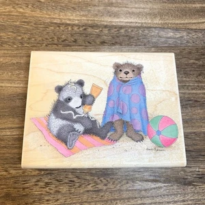 Stampabilities Gruffies Beach Time Fun PR1016 New Unused Wooden Stamp - Picture 1 of 5