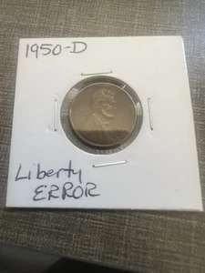 1950-D Liberty error coin us penny - Picture 1 of 4