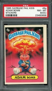 PSA 8 1985 Adam Bomb #8a Stickers Matte Cheaters License (OC) - Picture 1 of 2