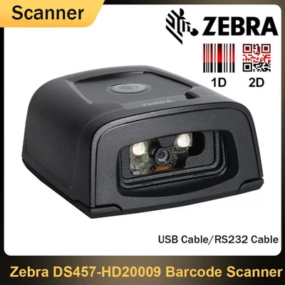 Zebra Motorola DS457-HD20009 Laser 2D 1D Fixed Mount Barcode Scanner USB Scanner - Image 1 of 4