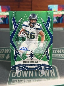 2025 Panini Phoenix Zach Charbonnet Autograph Green /25 Seahawks - Bild 1 von 2
