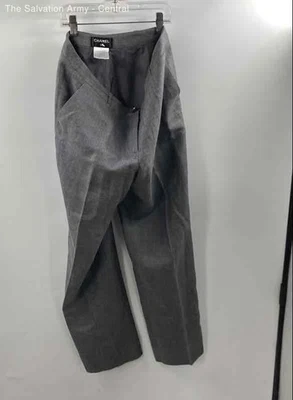 Chanel Womens Gray Straight Leg Pockets Flat Front Dress Pants Size S/M - Image 1 of 4