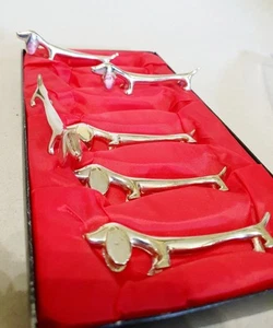 Messerbänke Hunde Dackel 6x Stück Silver Collection Besteckablage Versilbert neu - Bild 1 von 21
