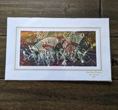 Obra de arte de pintura batik de seda tela hecha a mano obra original de Bali Sari Amerta Foto 1 de 4