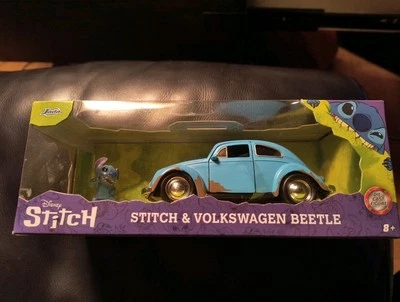 VOLKSWAGEN BEETLE (WEATHERED) & STITCH FIGURE "DISNEY" 1/32 DIECAST JADA 33251 - Image 1 of 4