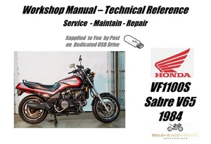 Honda VF1100S Sabre V65 VF1100 S Service Repair Workshop Manual USB 1984 - Picture 1 of 12