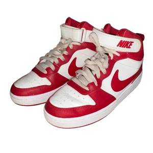 Nike Court Borough Mid 2 Sneakers-Red/White-Size 5.5Y-GUC - Picture 1 of 11