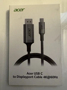 Acer USB-C to DisplayPort Cable 4K@60Hz Braided High-Speed Adapter - Picture 1 of 4