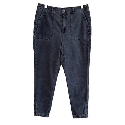 M&S Collection Women’s Blue Cotton Blend Jogger Trousers Size 14 - Image 1 of 4