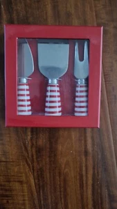 New Crate & Barrel Christmas Holiday Cheese Knives 3 Piece Set - Picture 1 of 3