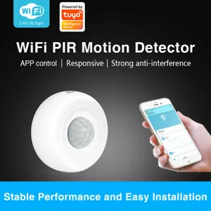 Tuya Smart WiFi Infrared Detector PIR Motion Sensor Home Security Google Alexa - Picture 1 of 12