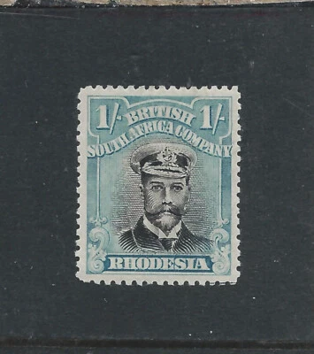 RHODESIA 1923 1s BLACK & DULL BLUE DIE 3b PERF 15 MINT SG 317 CAT £95 - Image 1 of 2