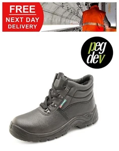 SAFETY FOOTWEAR DUAL DENSITY CHUKKA BLACK M-SOLE SHOE SIZES 5-13 HGCDDCMSBLBS - Picture 1 of 3