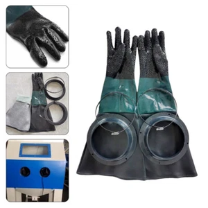 Sandstrahlhandschuhe 60cm lang Gummi Handschuhe Sandstrahlkabine Sandstrahlen - Bild 1 von 23