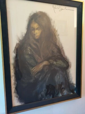 NEAL E SWANSON Abstracto MODERNO VINTAGE LÁPIZ DIBUJO CARBÓN LITOGRAFÍA IMPRESIÓN Foto 1 de 4