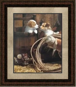 How About A Kiss | Arte de cachorro occidental enmarcado en doble tapete | 25L X 21W" pulgadas - Imagen 1 de 1