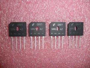 (4 PER LOT) GBU4J DIODE RECTIFIER BRIDGE, SINGLE, 600V 4A GBU - Picture 1 of 6