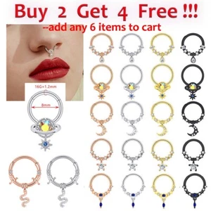 1X Nose Ring 316L Steel Helix Earring Cartilage Tragus 16G Body Piercing Jewelry - Picture 1 of 40