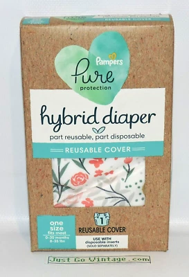 Pampers Pure Protect Hybrid Diaper Reusable Cloth Diaper Cover 0-30 Month Floral - Image 1 of 4