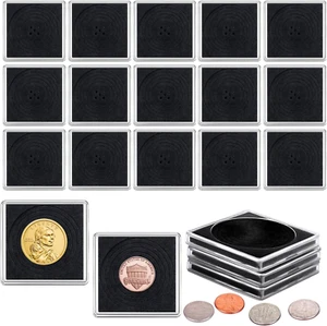20Pcs Adjustable Acrylic Coin Collection Cases with Sponges, Coin Holder 20-40mm - Picture 1 of 12