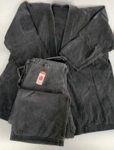 Juka Kimono Erwachsene schwarz Jiu Jitsu Kampfsport dicke Jeans Gr. 4 TOP und UNTERTEIL - Bild 1 von 14
