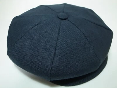 Gorra New York Hat Co Lino Newsboy Azul Marino Talla M Hecha en EE. UU. Foto 1 de 4