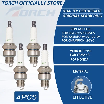 4x   E5T Spark Plug for Champion L95YC/OE059 for NGK 6222/BPR5HS 4111/BP5HS - image 1 of 4