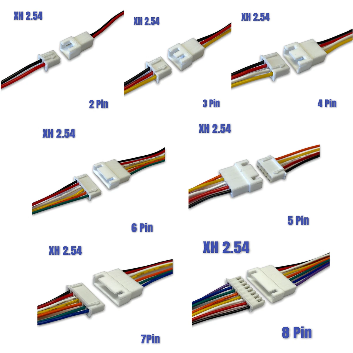 JST XH2.54 Steckverbinder Set – 4-polig, 20 Cm Kabel, 20 Sets