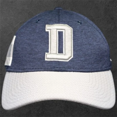 New Era 39Thirty Sombrero Dallas Cowboys D Logo Azul Marino Gris Gorra Parche Lateral Foto 1 de 4