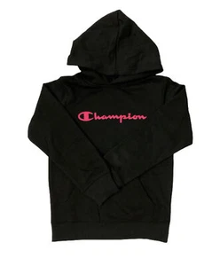 Champion Girl's Long Sleeve Graphic Fleece Pullover Hoodie (Black, 10/12) - Picture 1 of 1