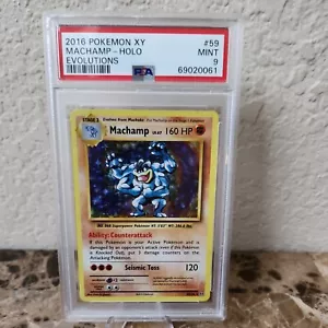 2016 POKEMON MACHAMP XY EVOLUTIONS HOLO 59/102 PSA 9 MINT #59 - Picture 1 of 2