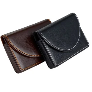 Portable Leather Business Card Holder Case for Men or Women Pocket Business Card - Picture 1 of 8