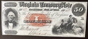 1862 $50 Richmond, Virginia - Picture 1 of 2