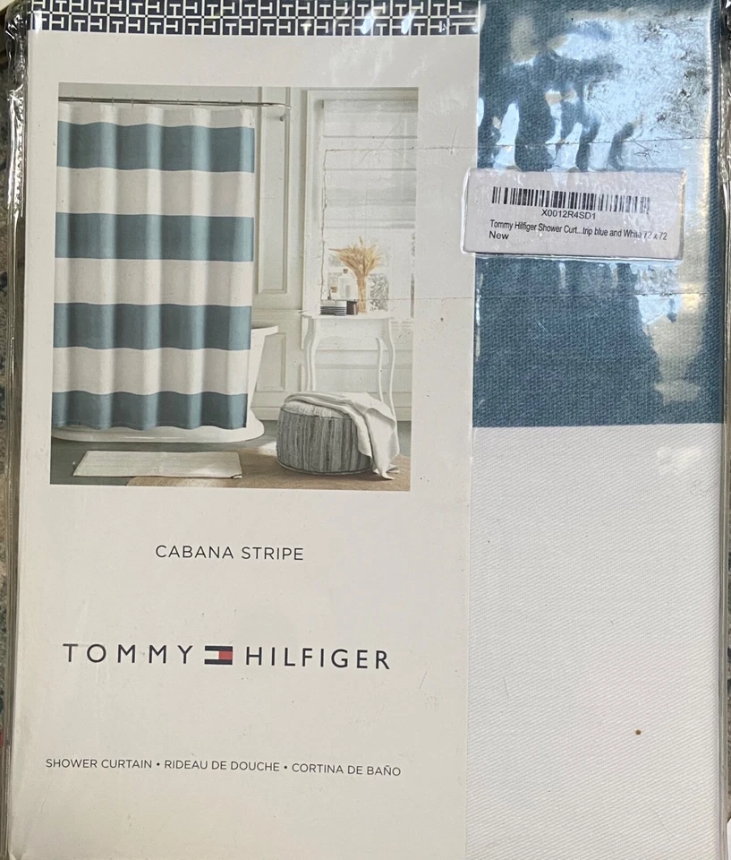 Cortina de ducha Tommy Hilfiger Cabana a rayas 72x 72 pulgadas Foto 1 de 1