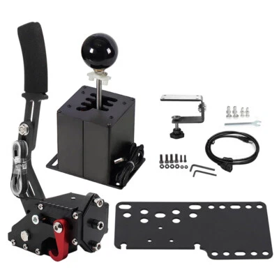 PC USB Simulator Shifter 64 Bit 6+R Handbrake For G29 G27 G25 G920 T300RS/GT US - Image 1 of 4