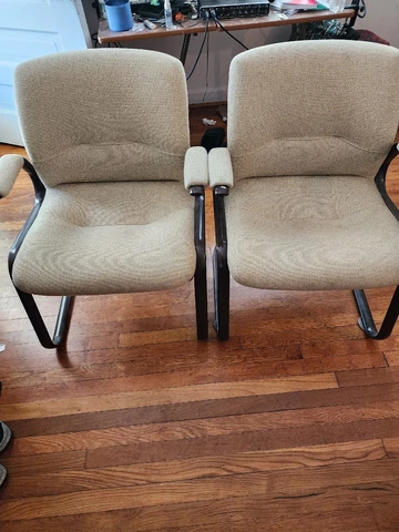 1980’s Steelcase Tweed Cantilever Chair Rare Brown Frame Cover