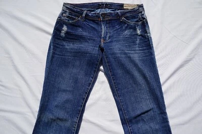 Jeans 575 Denim Penny Button Hechos a Mano Slim Boot Destroyed. Mujer Talla 29, Usado en Excelente Condición Foto 1 de 4