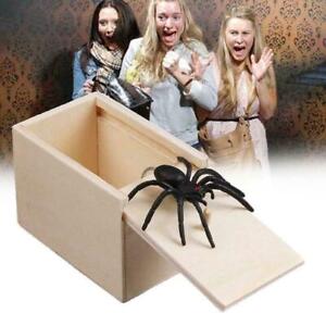 Spider In a box prank Wooden Scare Box Toy Trick Halloween Party Stock HOT J9K