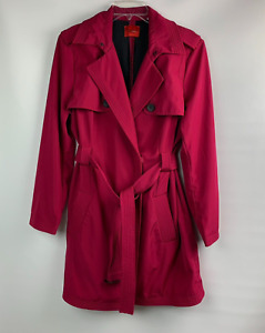 Narciso Rodriguez for Design Nation Raincoat Ruby Snaps Hook Pockets Size XL